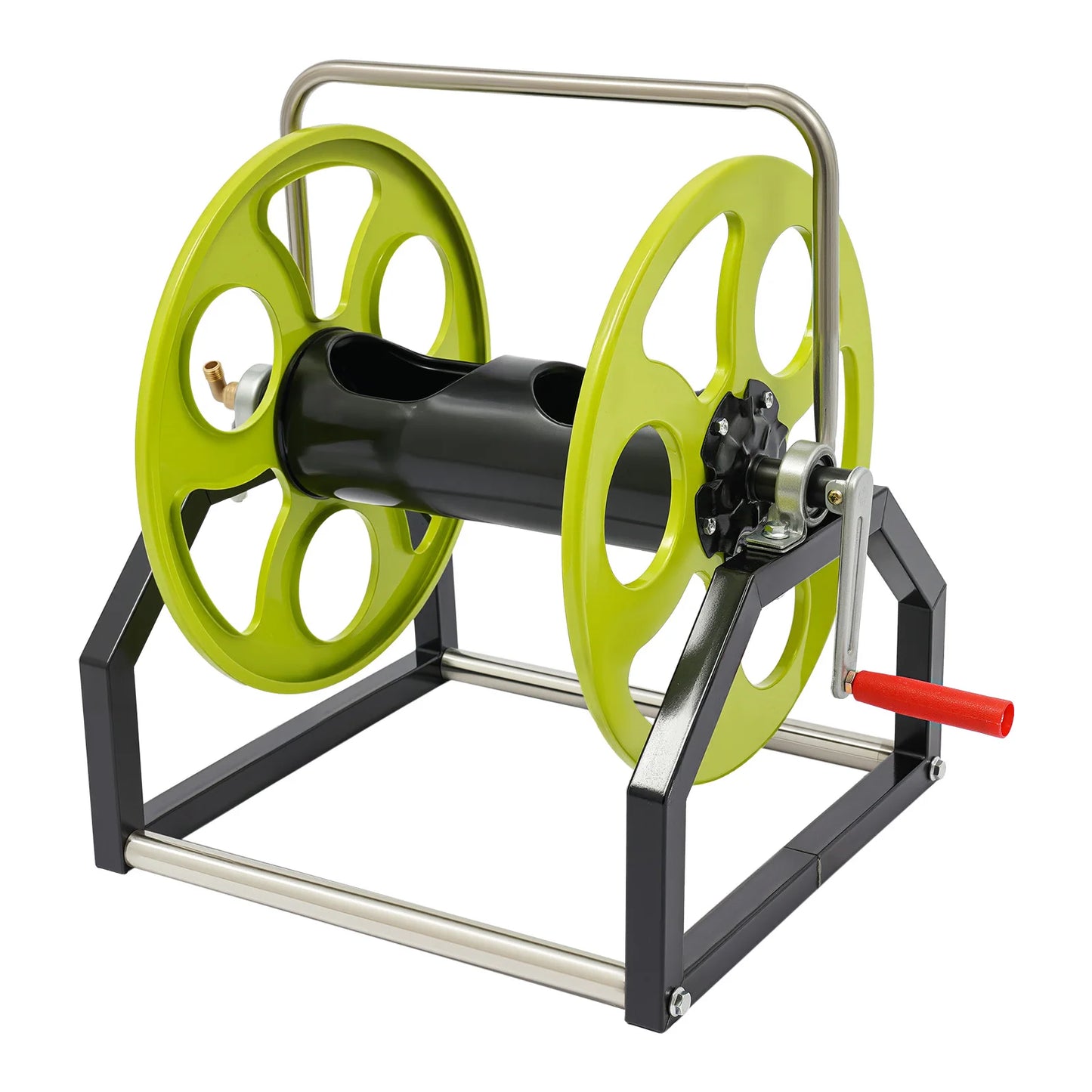 Garden Hose Reel With 360 Degree Swivel Nozzle And Crank