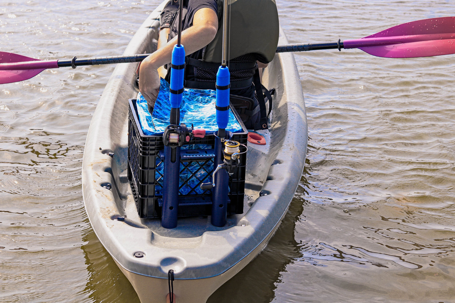 Kayak Storage Crate With Dry Bag Rod Holder Gear Kit