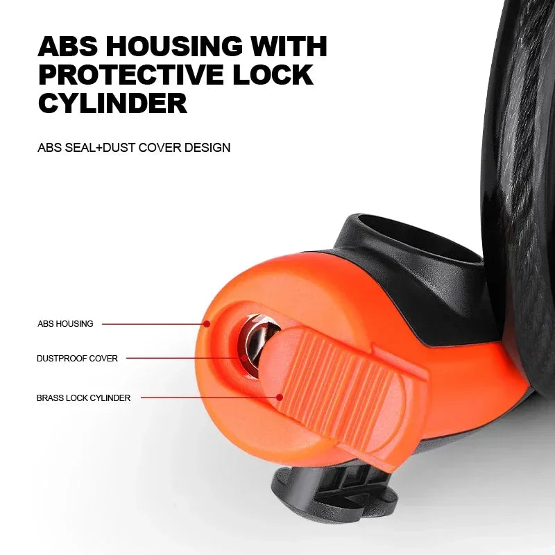 Coiled Bike Cable Lock With Mounting Bracket Weatherproof Anti Theft