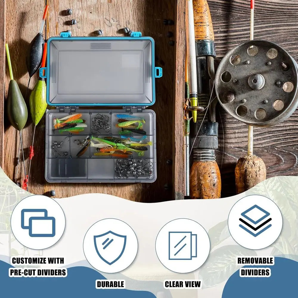 Waterproof Tackle Boxes With 3600 And 3700 Removable Dividers For Fishing