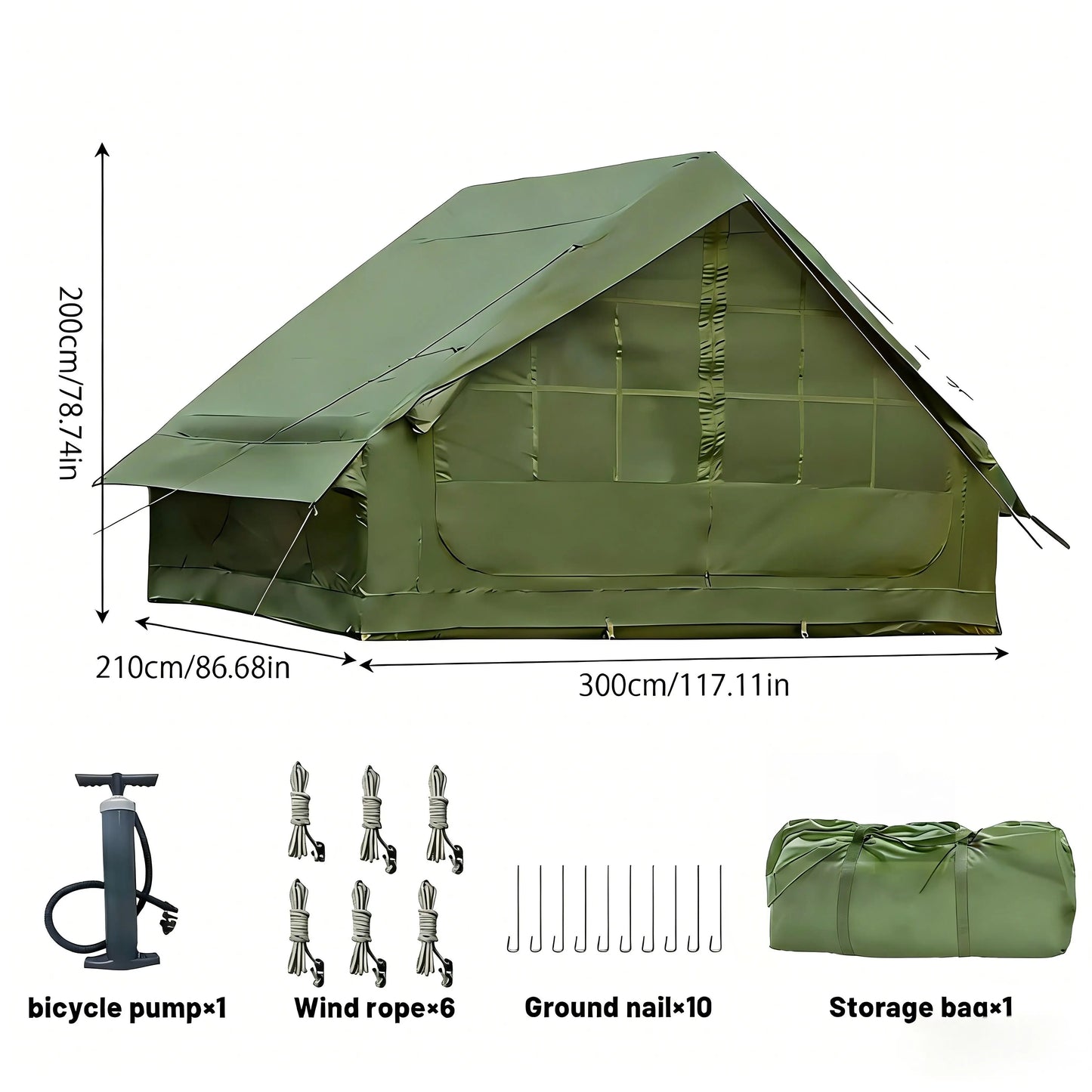Pakicetus Inflatable Family Tent With Skylight And Quick Setup