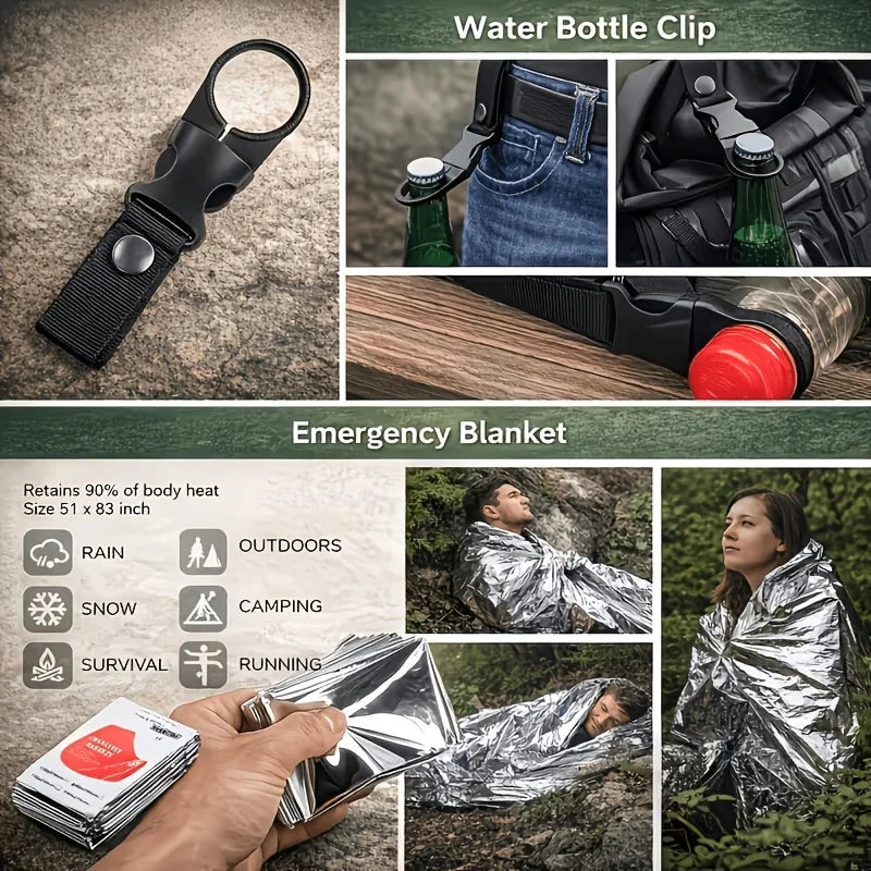 Multifunctional Tool Backpack Survival Kit With MOLLE Pouches For Outdoors