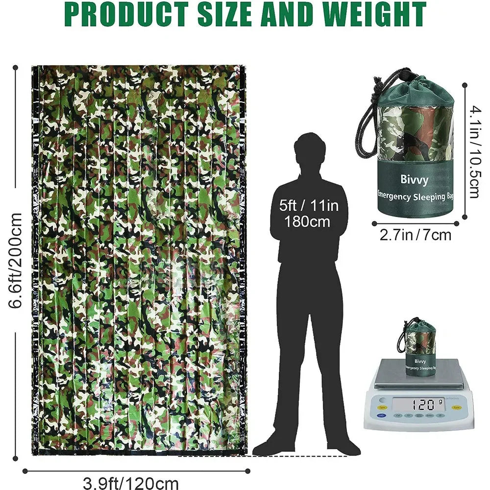 Camouflage Waterproof Emergency Sleeping Bag For Outdoor Survival