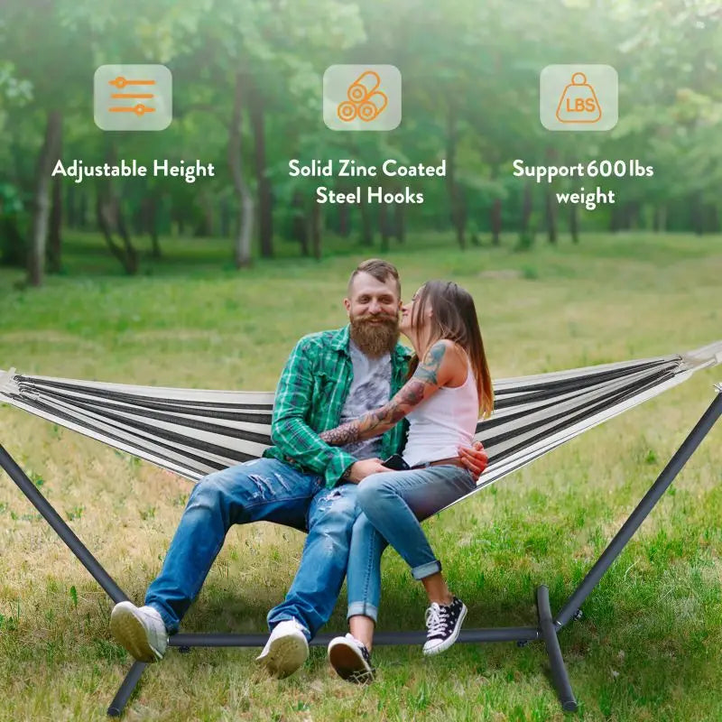 GYROOR Adjustable Stand Hammock With Steel Frame And Storage Bag