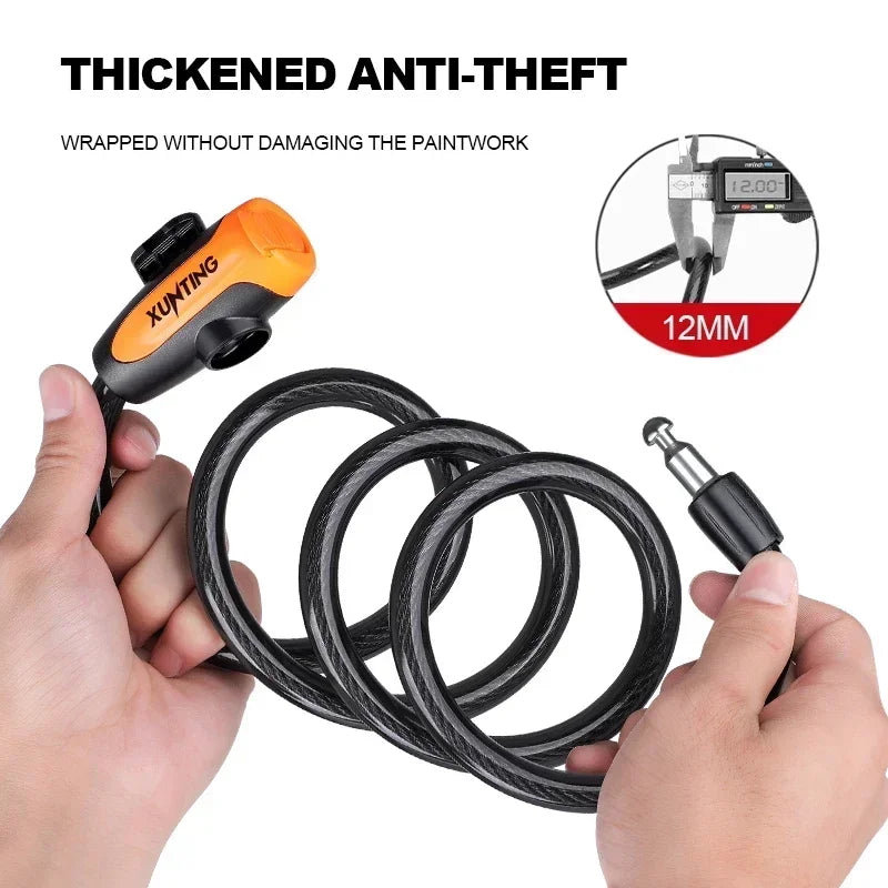 Coiled Bike Cable Lock With Mounting Bracket Weatherproof Anti Theft