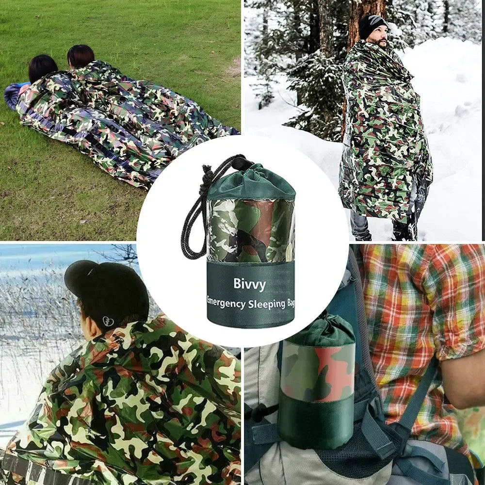 Camouflage Waterproof Emergency Sleeping Bag For Outdoor Survival