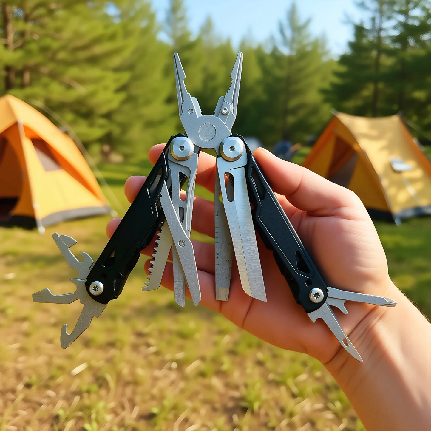 Multitool Pliers Stainless Steel Survival Tool Screwdriver Saw Scissors