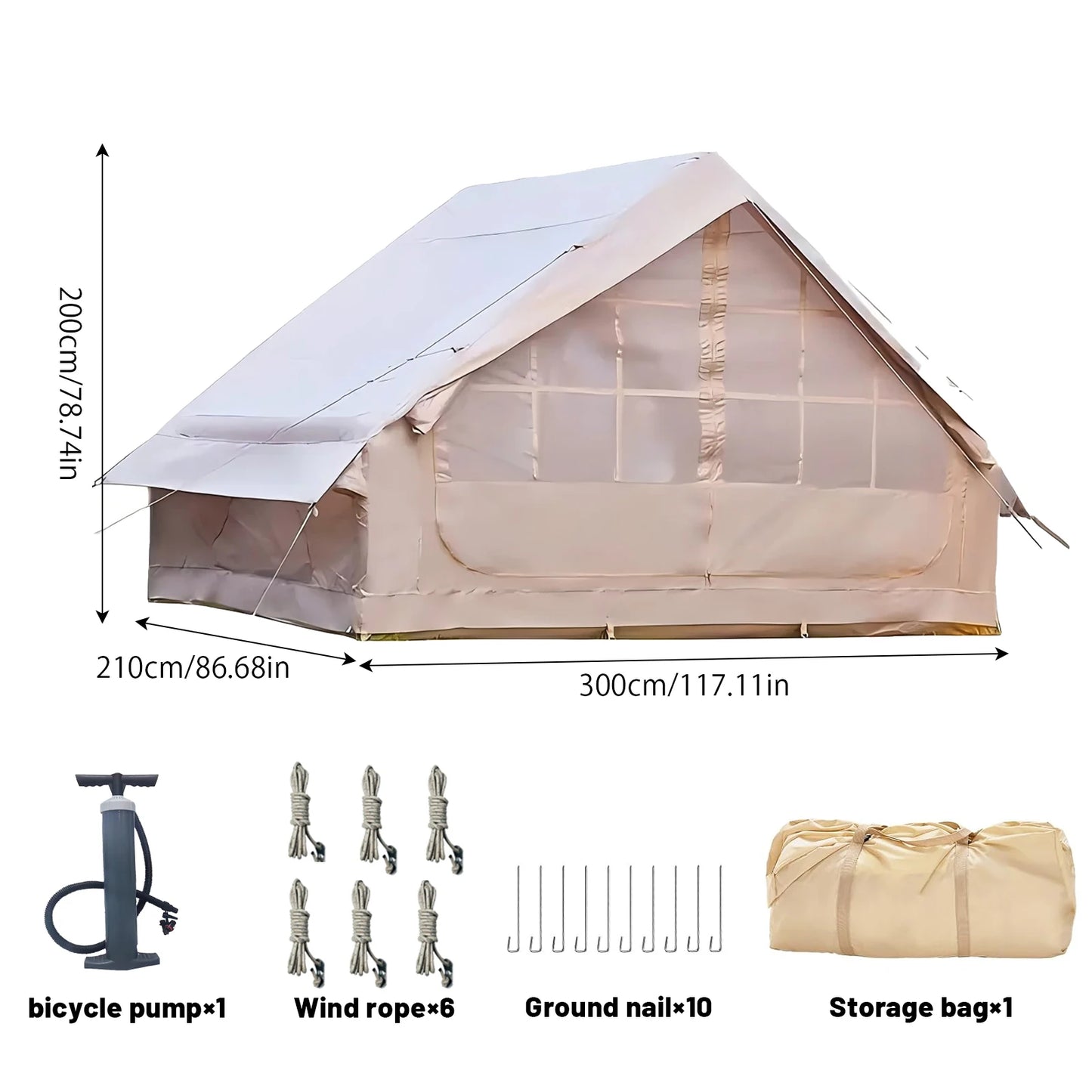 Pakicetus Inflatable Family Tent With Skylight And Quick Setup