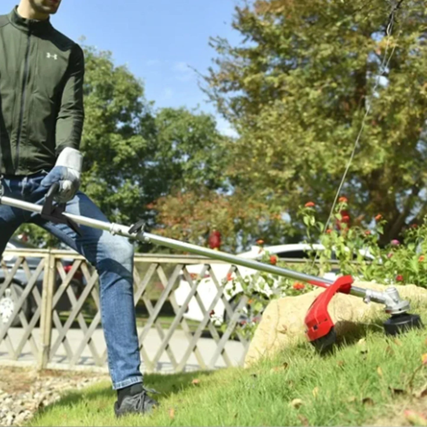 Gas Weed Eater 31cc 4 Stroke Trimmer With Straight Shaft