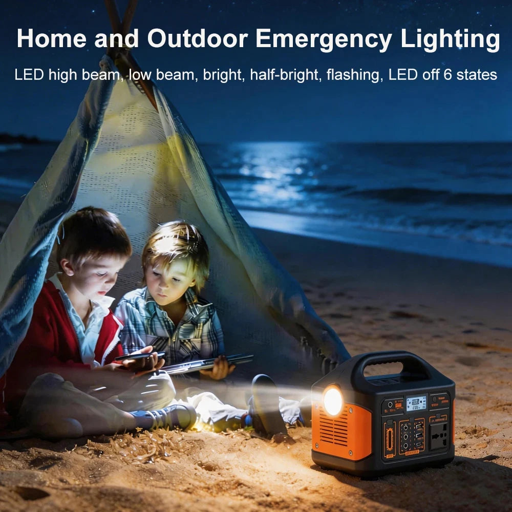 GaiaRay Portable Solar Generator 460.8Wh LiFePO4 Battery Power Station 110V