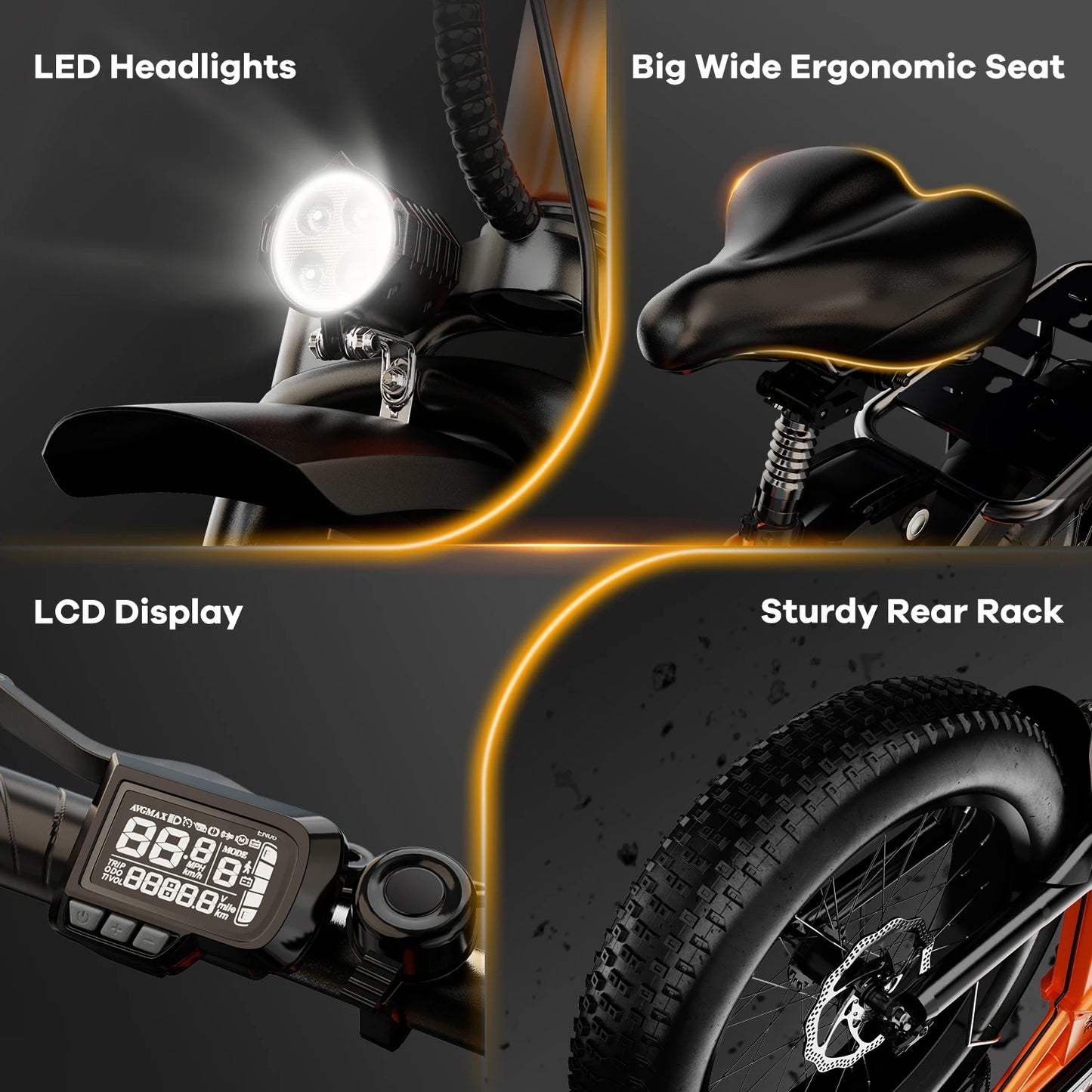 CYBERVELO Mars700 1000W Peak Electric Bike Removable Battery Foldable
