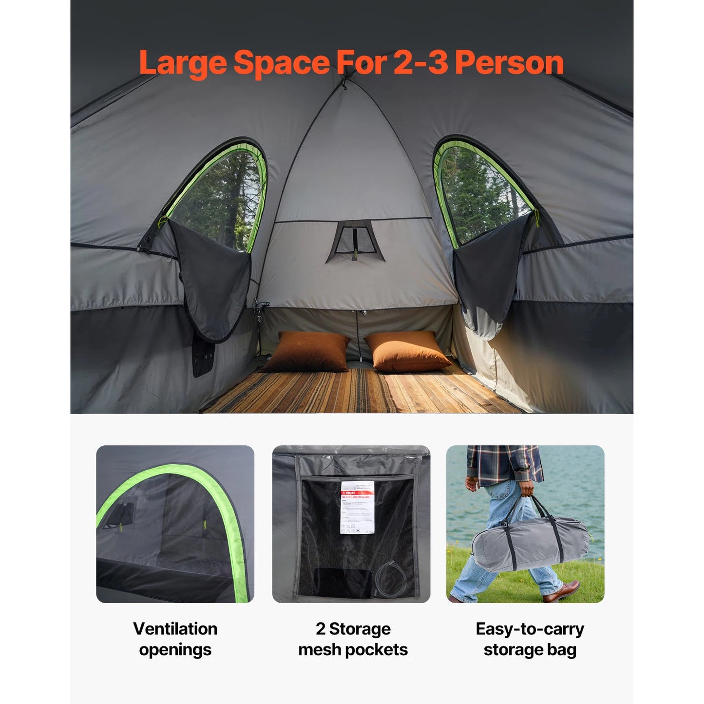 SucceBuy Pickup Truck Tent For Camping Waterproof PU2000 Two Person