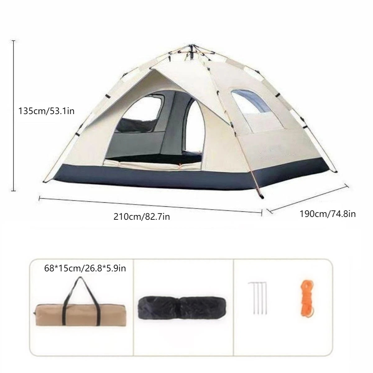 Pakicetus Outdoor Shelter Sunshade Automatic Opening Camping Tent