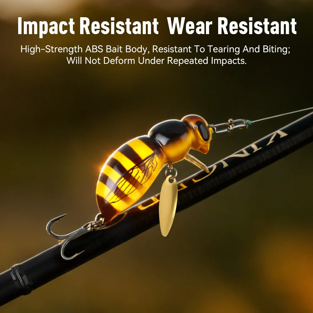 Kingdom Wasp Minnow Lure Floating Wobblers With Spinner