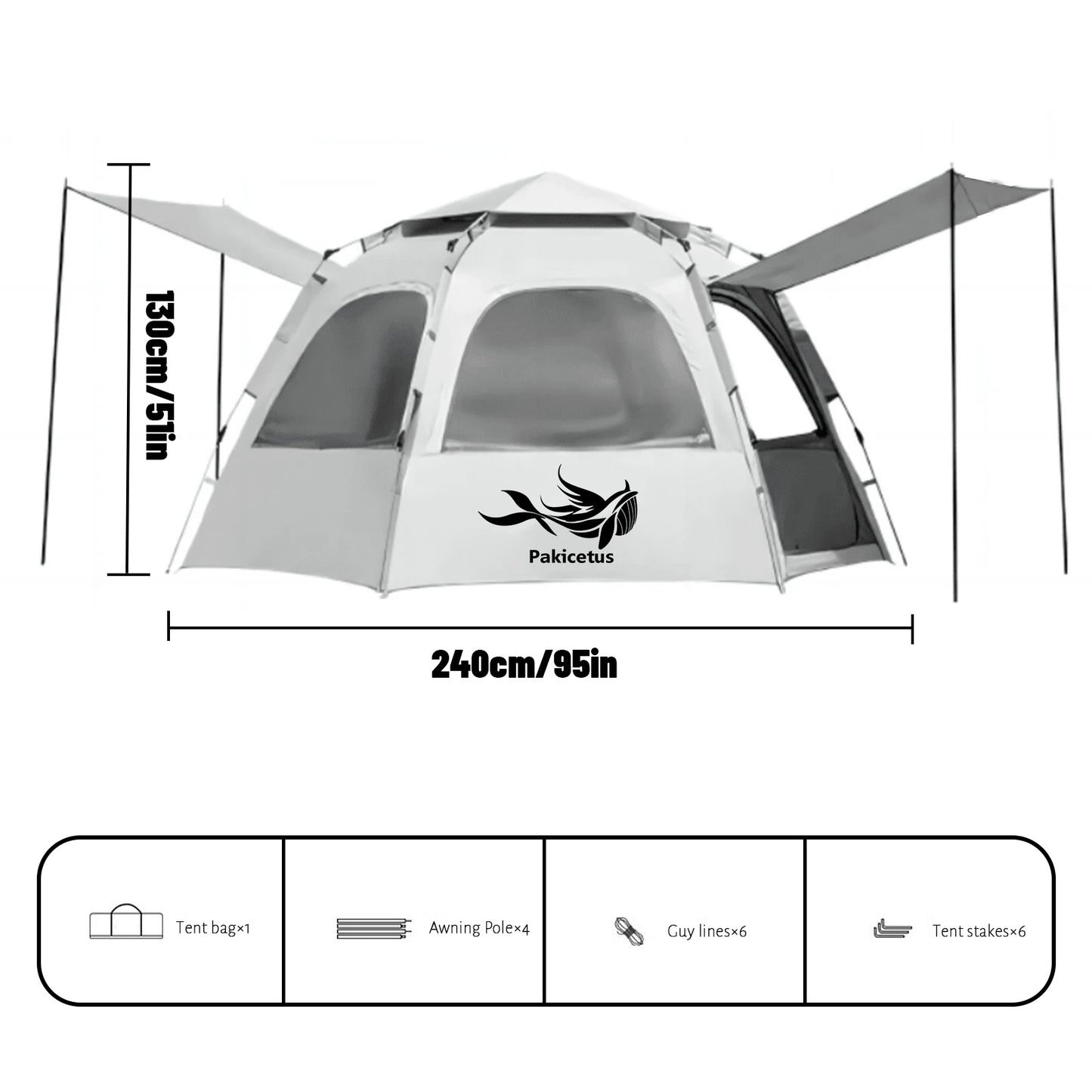 Pakicetus Spherical Hexagonal Camping Tent Quick Set Design
