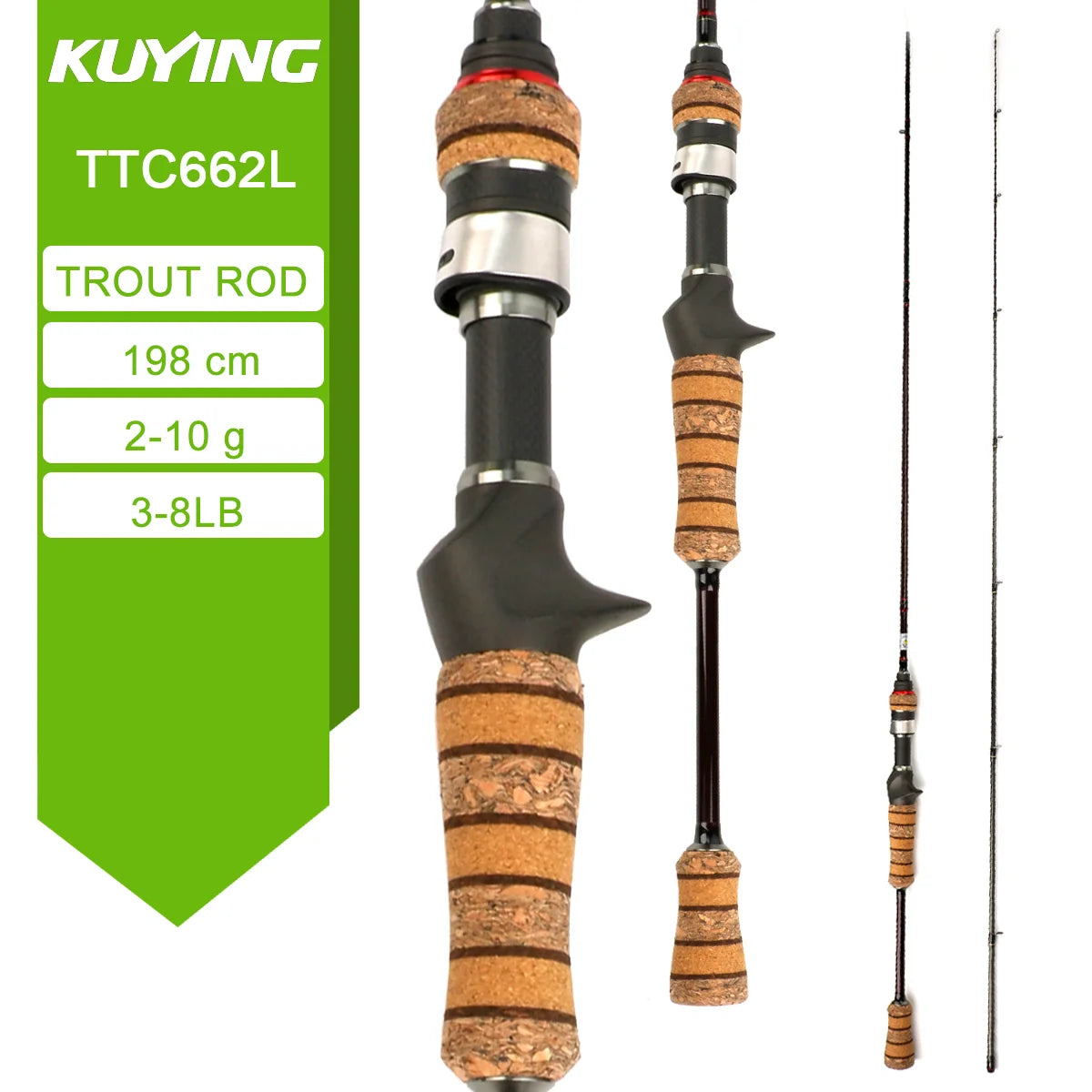 KUYING TETON Spinning Casting Rod For Fishing Lure BFS Pole