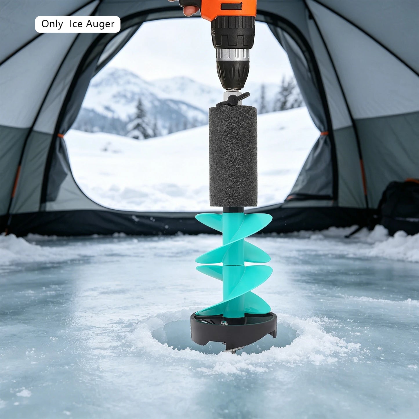 Floating Ice Drill Auger With Stainless Steel Blades And Protective Cover