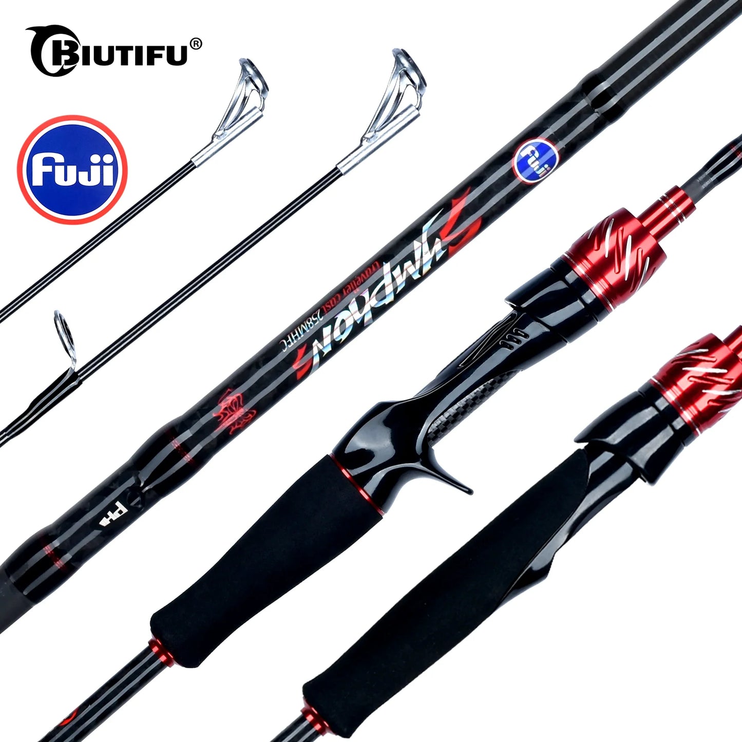 Biutifu Carbon Fishing Rod For Travelers Spinning Casting Rod