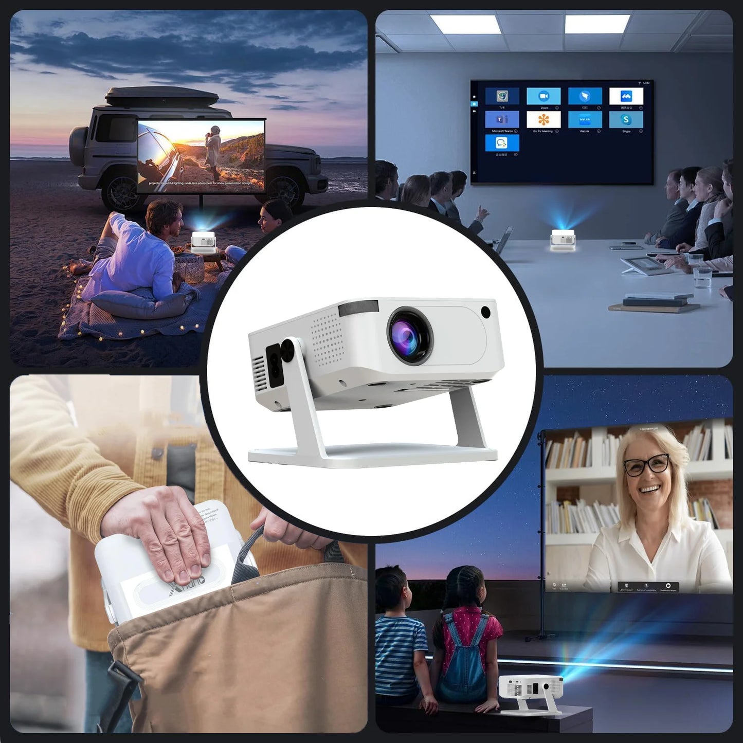 Xnano Android Smart Projector With HDMI USB Wireless Home Cinema