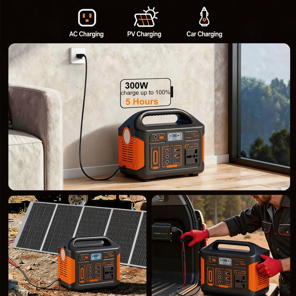 GaiaRay 500W Portable Power Station 460.8Wh LiFePO4 110V Solar Generator